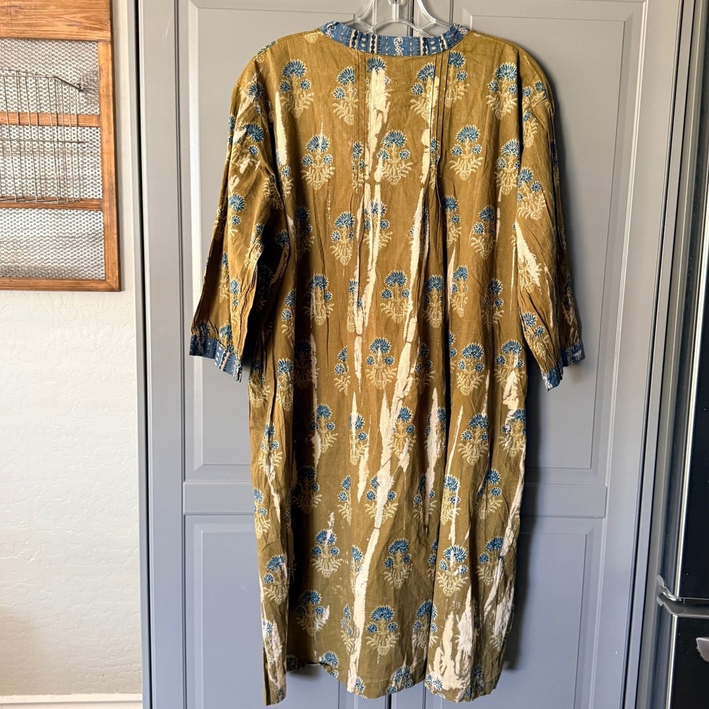 Jaded Gypsy Womens Blissfully Yours Boho Floral Tunic Top, Olive Blue, OS (NWT) - Picture 3 of 15